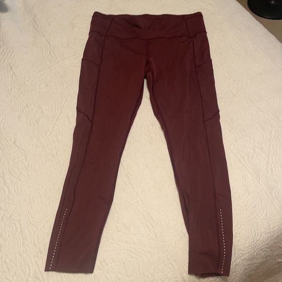 Lululemon maroon fast & free leggings - Picture 1 of 2